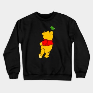 Yellow Bear with Awareness Ribbon Butterfly (Green) Crewneck Sweatshirt